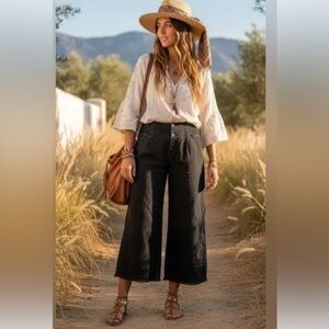 Free People Wide Leg Cropped Jeans — Size 26 (Vintage Black) — NWT